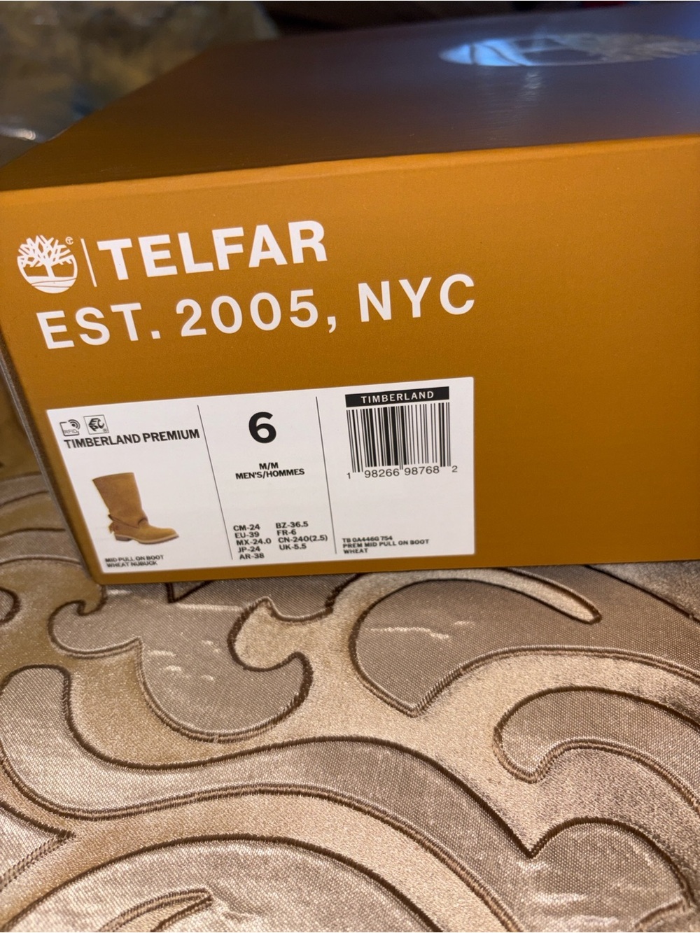 Timberland x TELFAR Premium Unisex Pull-On Boots NIB Wheat M6/W8